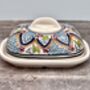 Dark Blue Patterned Butter Dish, thumbnail 3 of 4