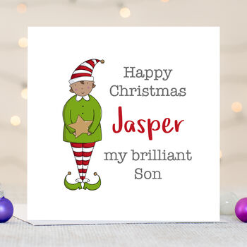 Son Personalised Christmas Card, 3 of 5