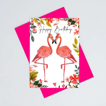 Flamingo Birthday Card, 2 of 6