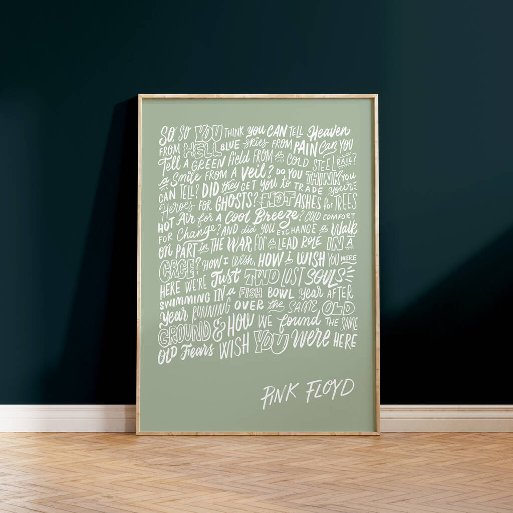 Wish You Were Here Pink Floyd Song Lyrics Art Print By Lyrical Lettering Wish You Were Here Pink Floyd Song Lyrics Art Print By Lyrical Lettering