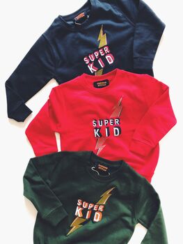 'Super Dad And Me' Matching Embroidered Sweatshirts, 7 of 7