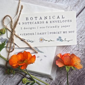Set Of Six Botanical Wildflower Mini Notecards, 3 of 4