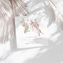 Monogramed Wedding Card. Pink Floral Design, thumbnail 2 of 2