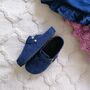 Wool Orthopaedic Navy Women's Clogs Slippers, thumbnail 2 of 8