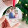 Personalised First Christmas Married Bauble Wedding Photo Keepsake, thumbnail 1 of 6