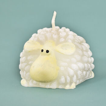 G Decor Set Of Three Freddie Cute White Sheep 3D Candle, 2 of 4