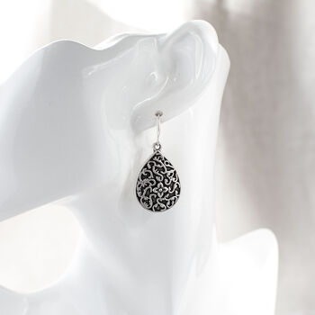 Silver Plated Floral Dangle Earrings, 6 of 7