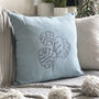 Blue Linen Embroidered Cushion Cover, thumbnail 4 of 6