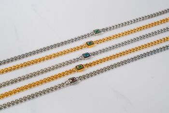 Mens Silver Ruby Red Gemstone Chain Necklace, 5 of 11