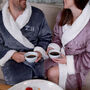 Personalised Sherpa Dressing Gown Front And Back Text, thumbnail 2 of 12