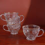 G Decor Set Of Four Marcelle Fleur De Lis Glass Mugs Embossed Cups With Gold Rim, thumbnail 4 of 4