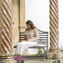 Black Slatted Metal Garden Bench, thumbnail 3 of 4