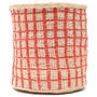 Sahihi: Red Check Woven Storage Basket, thumbnail 3 of 8