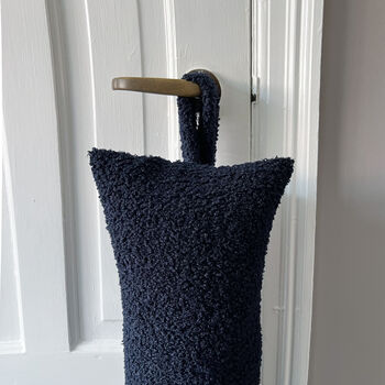 Sherpa Fluffy Sheep Door Draught Excluder Navy Blue, 3 of 4