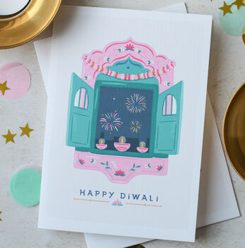 Three Hand Finished Sparkly Diwali Cards, 2 of 10