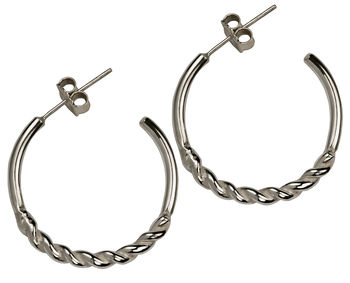 Barbed Silver Hoop Earrings, 4 of 4