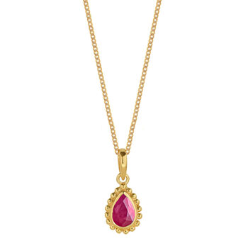 July Birthstone Ruby Gold Plated Necklace, 2 of 12