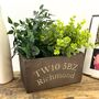 Personalised Carved Wooden Pot Planter Or Storage Box, thumbnail 3 of 9