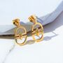 Interlinked Gold Plated 'D' Charm Drop Earrings, thumbnail 1 of 5