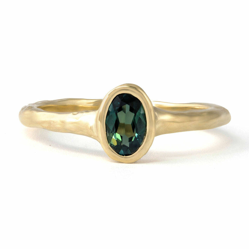 'Maya' Oval Sapphire Solitaire Engagement Ring By Anvil and Ivy Jewellery