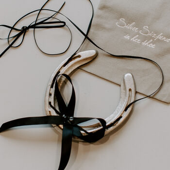 Personalised Black Tourmaline Lucky Wedding Horseshoe, 3 of 3