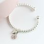 Personalised Infant's Silver Heart Bead Bangle, thumbnail 2 of 4