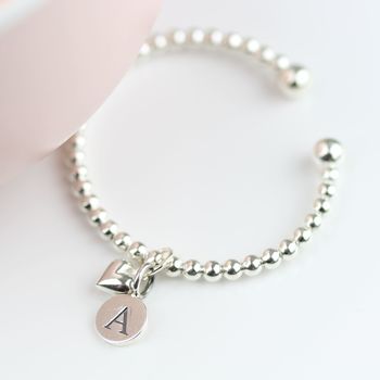 Personalised Infant's Silver Heart Bead Bangle, 2 of 4