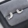 Seal Stud Earrings In Sterling Silver, thumbnail 3 of 10