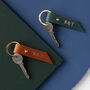 Couples Pair Of Personalised Leather Heart Keyrings, thumbnail 7 of 10