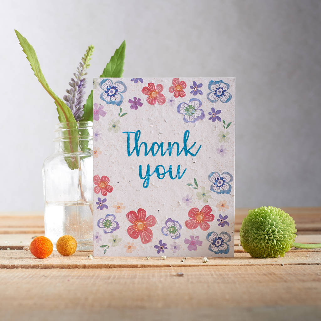 Jolly Purple Thank You Plantable Wildflower Seed Card By Hannah