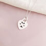 Sterling Silver Engraved Print Mini Heart Necklace, thumbnail 3 of 9