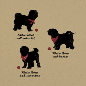 Personalised Tibetian Terrier Print For One Or Two Dogs, 2 of 10