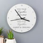 Personalised Time Flies Anniversary Wooden Wall Clock, thumbnail 5 of 5