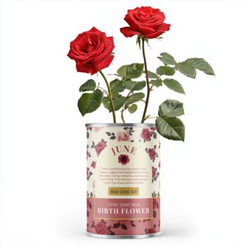 Grow Your Own June Birth Flower Personalised Name Tin, 2 of 8
