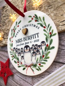 Personalised Class Teacher Acrylic Christmas Tree Decoration, 2 of 2