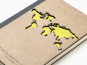 Handcrafted World Map Travel Notebook, 3 of 7