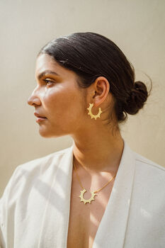 Meeting At Dawn Silver Or Gold Plated Earrings, 4 of 4