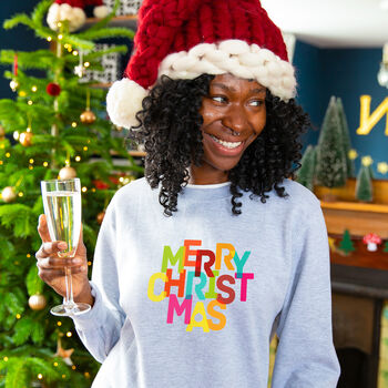 'Merry Christmas' Bright Sweatshirt Jumper, 2 of 10