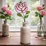 Pink Rose Flower Stem Faux Glass Flowers, thumbnail 1 of 11