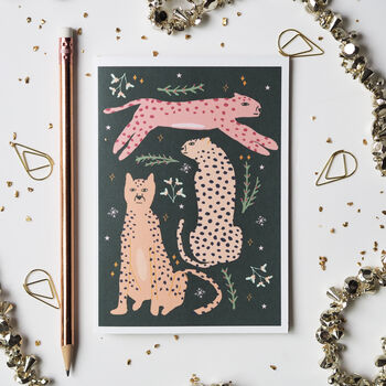 Jungle Cheetah Christmas Card, 5 of 6