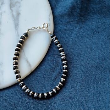 Black Pure Silver Beaded New Born Kids Nazaria Bracelet, 2 of 5