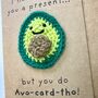 Avocado Funny Crochet Birthday Card Handmade, thumbnail 4 of 10