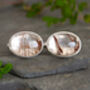 Oval Rutilated Quartz Cufflink In Sterling Silver, thumbnail 1 of 3