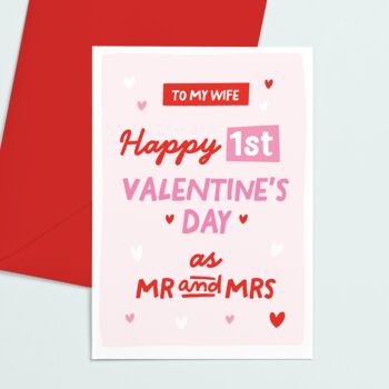 Wife First Valentines As Mr And Mrs Valentines Card, 2 of 5