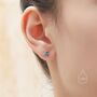 Enamel Triangle Stud Earrings In Sterling Silver, thumbnail 6 of 10
