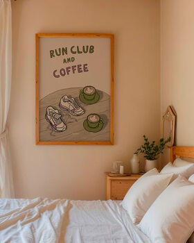 Run Club And Coffee Print, 4 of 9