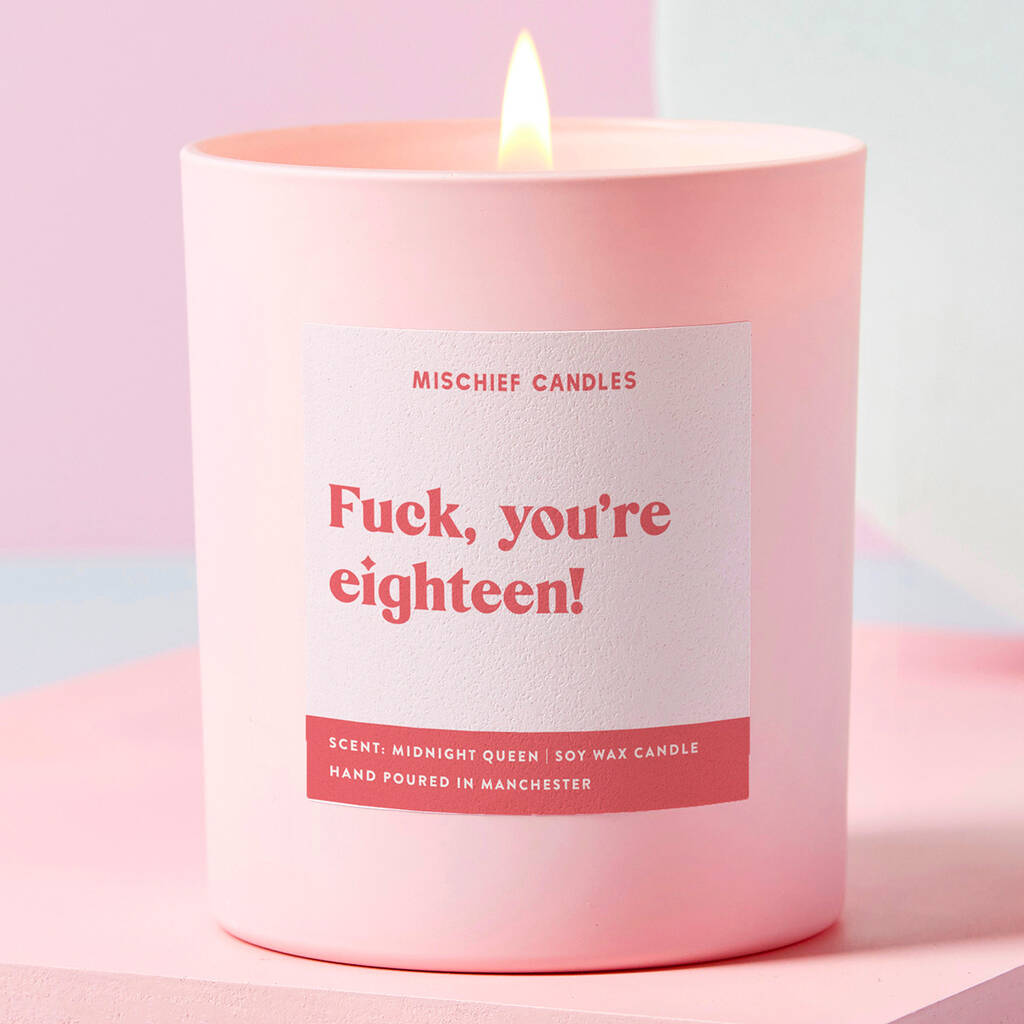 Funny 18th Birthday Gift Candle By Mischief Candles ...