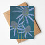 Sea Holly Eryngium Flower Greeting Card, Illustrated, Textured, Blue, Sustainably Printed, British Flower, thumbnail 1 of 2