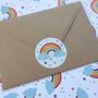 Baby Shower Rainbow Card With Rainbow Sticker, thumbnail 8 of 9