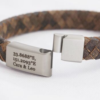 Men's Personalised Woven Leather Bracelet, 4 of 12